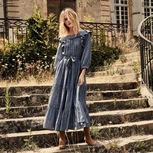 Doen Gables Dress - Midblue California Wildflower- size S